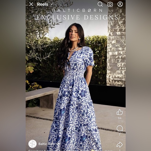 Kiana Poplin Maxi Dress | Blue - Size Medium - Picture 2 of 11